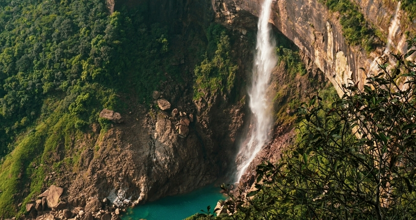 Waterfall beauty in hill area